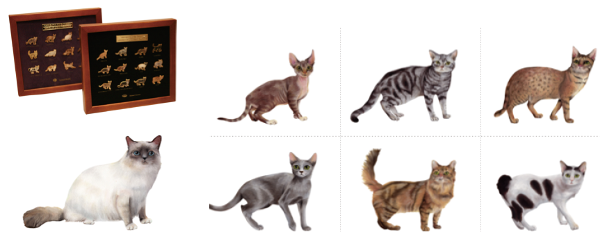 ファイザー製薬　額入りネコ24匹ピンズ